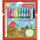 Stabilo Trio Jumbo - Felt-tip pen - Set of 12 pieces