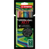 Stabilo Arty GREENcolors FSC-sertifioitu väriliidukotelo, jossa on 12 kynää.