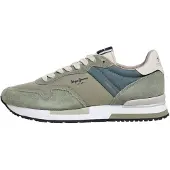 Pepe Jeans for man. PMS400037 Shoes Hailon Basic green (46), Fabric, Flat, Laces, Casual