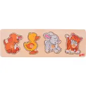 Goki Wooden Bubble Puzzle Dog Duck Rabbit Cat