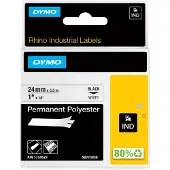 Dymo – Rhino Professional Markable Permanent Polyester Tape, 24mm, black text on white tape, 5.5m (1734523)