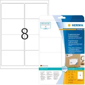 Herma 10018, Valkoinen, Paperi, Laser/Inkjet, Matta, Irroitettava, Pyöristetty suorakulmio