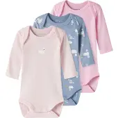 Name it Nbfbody 3P Ls Swan Noos - Pink - 80