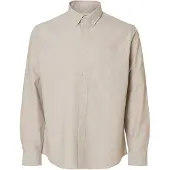 Selected Slmcole-Rick Ox Reg Ls Shirt Noos - Beige - XXL