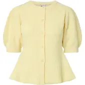 Pieces Pcsilly Ss Puff Knit Cardigan Noos Bc - Yellow - XL