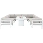 MonsterShop Modulaarinen puutarhakalustesetti nuotiopaikalla - valkoinen