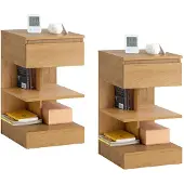 SoBuy Yöpöytä FBT49-Nx2, 39x39x65 cm