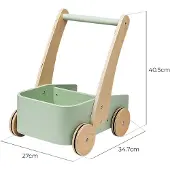 Playwood Green Wooden Push Cart