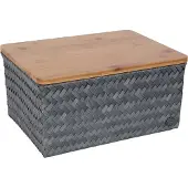Handed By - Top Fit Säilytyskori kannella 31x23x15 cm Dark Grey