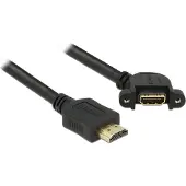 DeLOCK HDMI A, 1m, 1 m, HDMI-tyyppi A (vakio), HDMI-tyyppi A (vakio), Musta (85103)