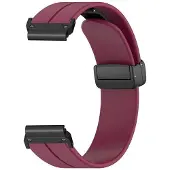 SKALO Silikoniranneke metallisolki Garmin Fenix 8 51mm - Viininpunainen