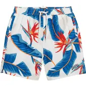 Superdry for man. M3010232A Recycled Hawaiian print swimming costume white (L), Beachwear, Recycled Polister, Sustainable