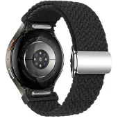 SKALO Punottu Tygaranneke Samsung Watch 6 Classic 43mm/47mm - Musta