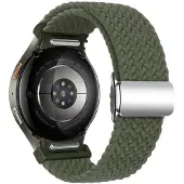 SKALO Punottu Tygaranneke Samsung Watch 7 40mm/44mm - Tummanvihreä
