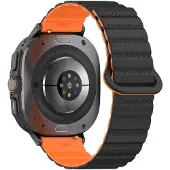 SKALO TPU-magneettiranneke Samsung Watch Ultra 47mm - Musta-Oranssi