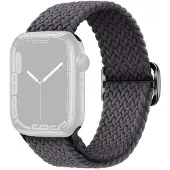 SKALO Punottu -ranneke Apple Watch Series 7-9 41mm - Tummanharmaa