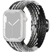 SKALO Punottu -ranneke Apple Watch Series 7-9 41mm - Harmaa-Musta