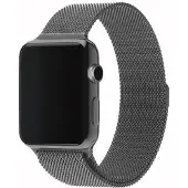 SKALO Milanese Loop Apple Watch Series 4-6 44mm - Tummanharmaa