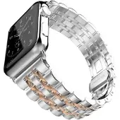 SKALO Metalliranneke, 5 lenkkiä Apple Watch Ultra 2 49mm - Ruusukulta