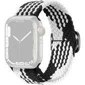 SKALO Punottu -ranneke Apple Watch SE 40mm - Valkoinen-Musta
