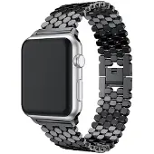 SKALO Fish Scale Metalliranneke Apple Watch SE 40mm - Musta