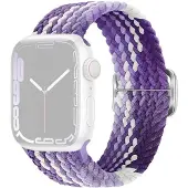 SKALO Punottu -ranneke Apple Watch Series 4-6 40mm - Violetti-Valkoinen