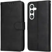 SKALO Samsung S25 PU-nahka Lompakkokotelo - Musta