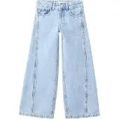 Mango Wide Leg Studded Jeans - Blue - 128