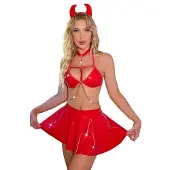 Dark Red Brand Seksikäs alusasusetti Sexy Devil, punainen