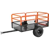 Vevor -puutarhakärry, 28 kuutiojalkaa ja 800 kg, mönkijä-UTV-kärry, hinattavat teräksiset kippikärryt, irrotettava takapaneeli, raskaaseen käyttöön tarkoitetut vedettävät pihakärryt ruohonleikkureille,