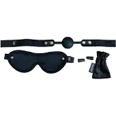 Sei mio Sensory Surrender - BDSM-setti, 3-osainen, korvatulpat, silmämaski, aistileikit, suupallo, gag, bondage, roolileikit, yksinoikeustuote