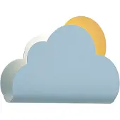 QAZQA Lasten seinävalaisin sininen pilvi auringolla - Cloudy