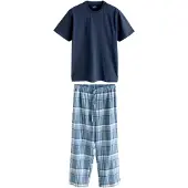 Next Pitkä pyjama sininen / laivastonsininen / valkoinen