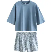 Next Pyjamashortsit sininen / valkoinen