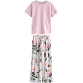 Next Pyjama samppanja / taivaansininen / vaaleanpunainen / roosa