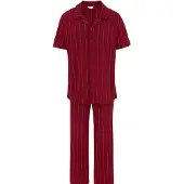 Dagi Pitkä pyjama viininpunainen / musta