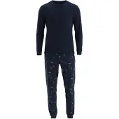 Dagi Pitkä pyjama laivastonsininen / vihreä / punainen