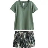 Next Pyjamashortsit vihreä / khaki / tummanvihreä