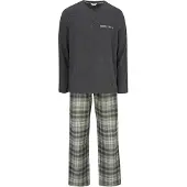 Dagi Pitkä pyjama antrasiitti / vihreä / valkoinen