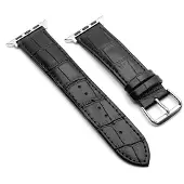 SKALO Krokotiilikuvioinen nahkaranneke Apple Watch SE 44mm - Musta
