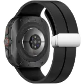 SKALO Silikoniranneke metallisolki Samsung Watch Ultra 47mm - Musta