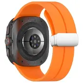 SKALO Silikoniranneke metallisolki Samsung Watch Ultra 47mm - Oranssi