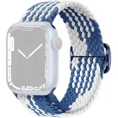 SKALO Punottu -ranneke Apple Watch Ultra 2 49mm - Sininen-Valkoinen