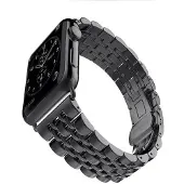 SKALO Metalliranneke, 5 lenkkiä Apple Watch Series 4-6 44mm - Musta