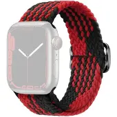 SKALO Punottu -ranneke Apple Watch Series 10 42mm - Punainen-Musta