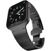 SKALO Teräsranneke "Flat" Apple Watch Ultra 49mm - Musta