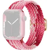 SKALO Punottu -ranneke Apple Watch Series 4-6 40mm - Pinkki-Punainen