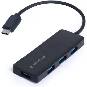 Gembird UHB-CM-U3P4-02, Langallinen, USB 3.2 Gen 1 (3.1 Gen 1) Type-C, Musta, 5 Gbit/s, Kiina, 30 mm
