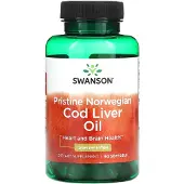 Swanson Health Pristiininen norjalainen turskaöljy, 1000 mg - 60 kapselia