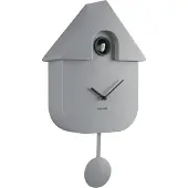 Karlsson Wall Clock Modern Cuckoo Abs Soft Pink - Grey - 41X8.5X21.5CM